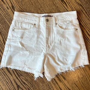 Just USA High Waisted White Jean Shorts